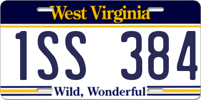 WV license plate 1SS384