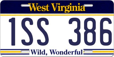 WV license plate 1SS386