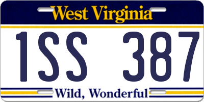 WV license plate 1SS387