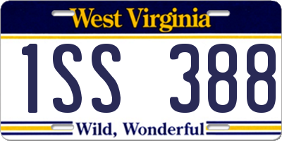 WV license plate 1SS388