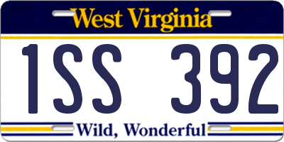 WV license plate 1SS392