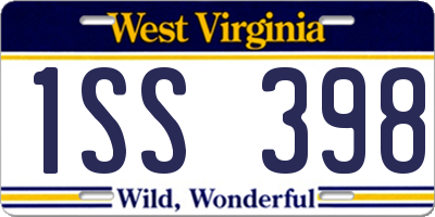WV license plate 1SS398