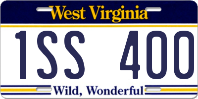 WV license plate 1SS400