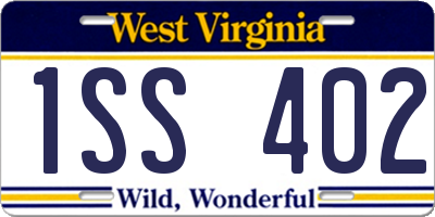 WV license plate 1SS402
