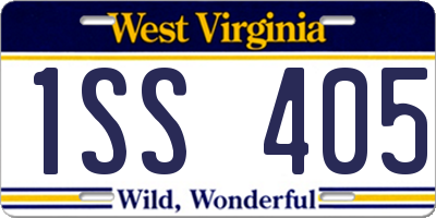 WV license plate 1SS405