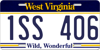 WV license plate 1SS406