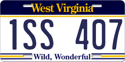 WV license plate 1SS407