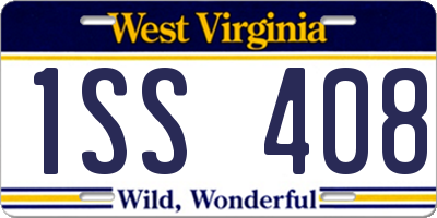 WV license plate 1SS408