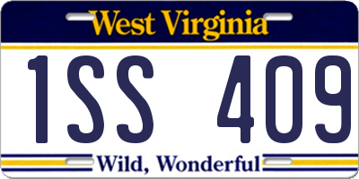WV license plate 1SS409