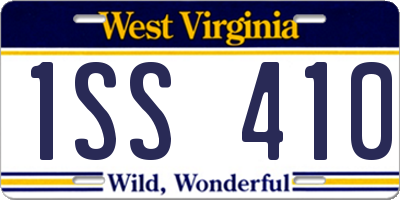 WV license plate 1SS410
