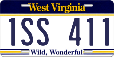 WV license plate 1SS411