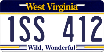 WV license plate 1SS412
