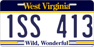 WV license plate 1SS413