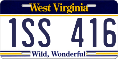 WV license plate 1SS416