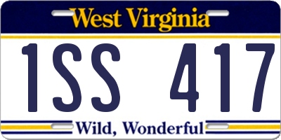 WV license plate 1SS417
