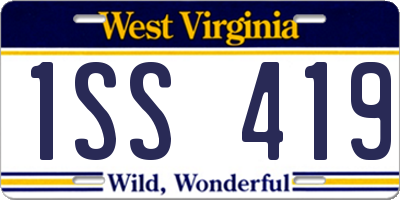 WV license plate 1SS419