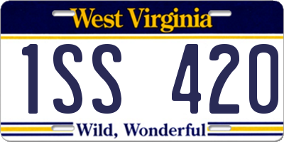WV license plate 1SS420