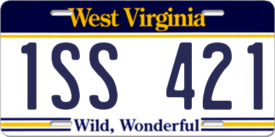 WV license plate 1SS421
