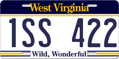 WV license plate 1SS422