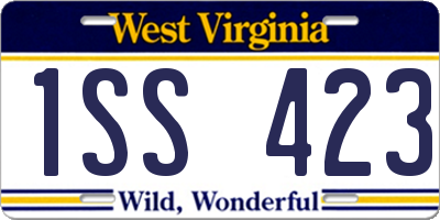 WV license plate 1SS423