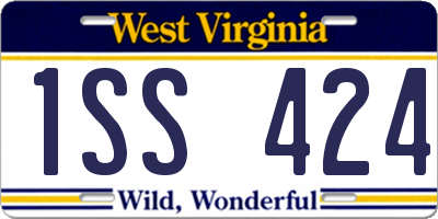 WV license plate 1SS424