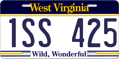 WV license plate 1SS425