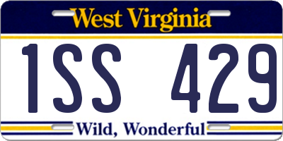 WV license plate 1SS429