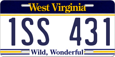 WV license plate 1SS431