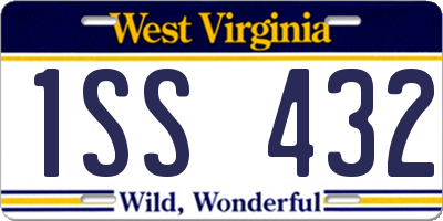 WV license plate 1SS432