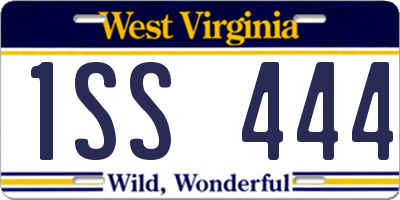 WV license plate 1SS444