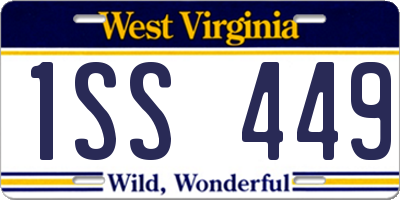 WV license plate 1SS449