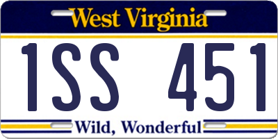 WV license plate 1SS451