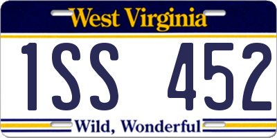 WV license plate 1SS452