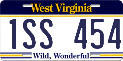 WV license plate 1SS454