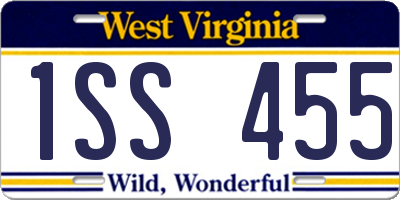 WV license plate 1SS455