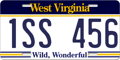 WV license plate 1SS456