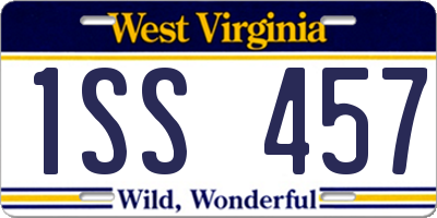 WV license plate 1SS457