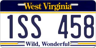 WV license plate 1SS458