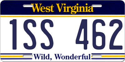 WV license plate 1SS462