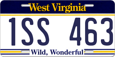 WV license plate 1SS463