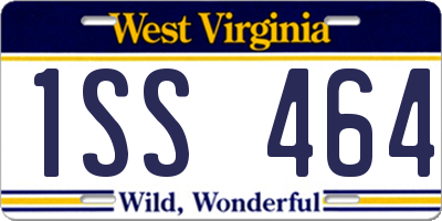 WV license plate 1SS464