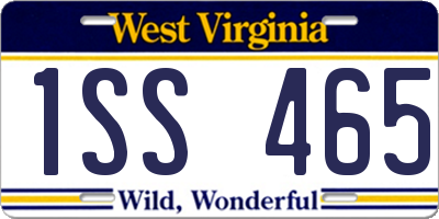 WV license plate 1SS465
