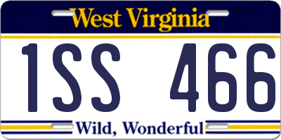 WV license plate 1SS466