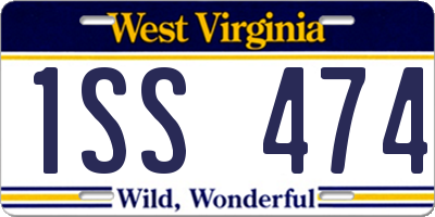 WV license plate 1SS474