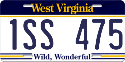 WV license plate 1SS475