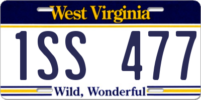 WV license plate 1SS477