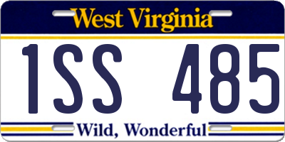 WV license plate 1SS485