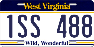 WV license plate 1SS488