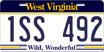 WV license plate 1SS492
