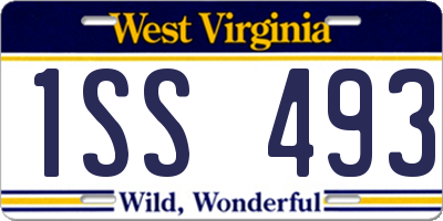 WV license plate 1SS493